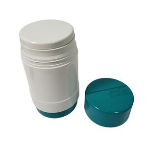 Vintage Invicta Thermal Food Jar Container Teal‎ White Insulated Camping Lunch